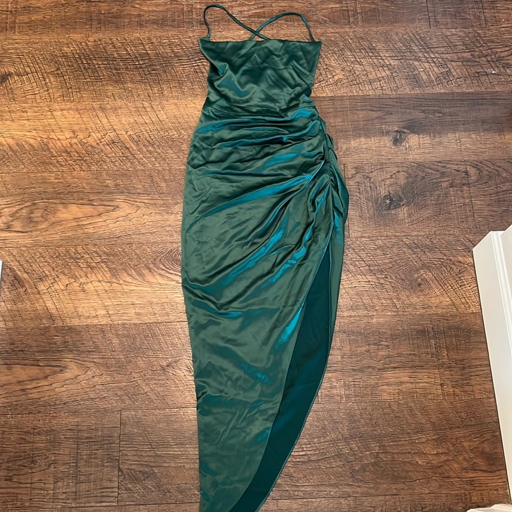 Chic Asymmetrical Teal Dress